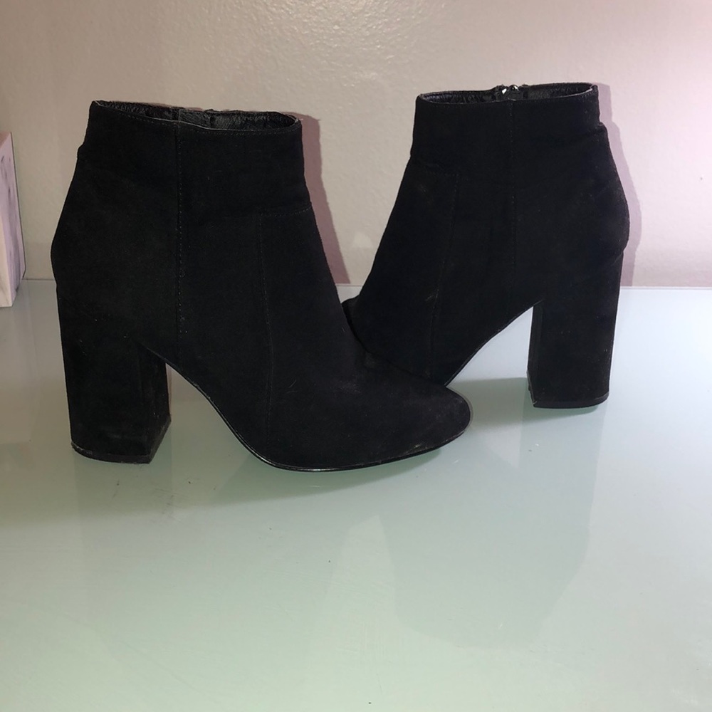 Black suede boots